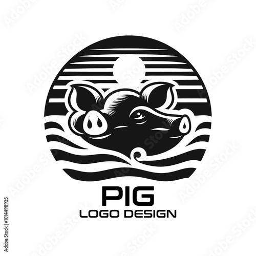 Pig Vector Logo Design photo