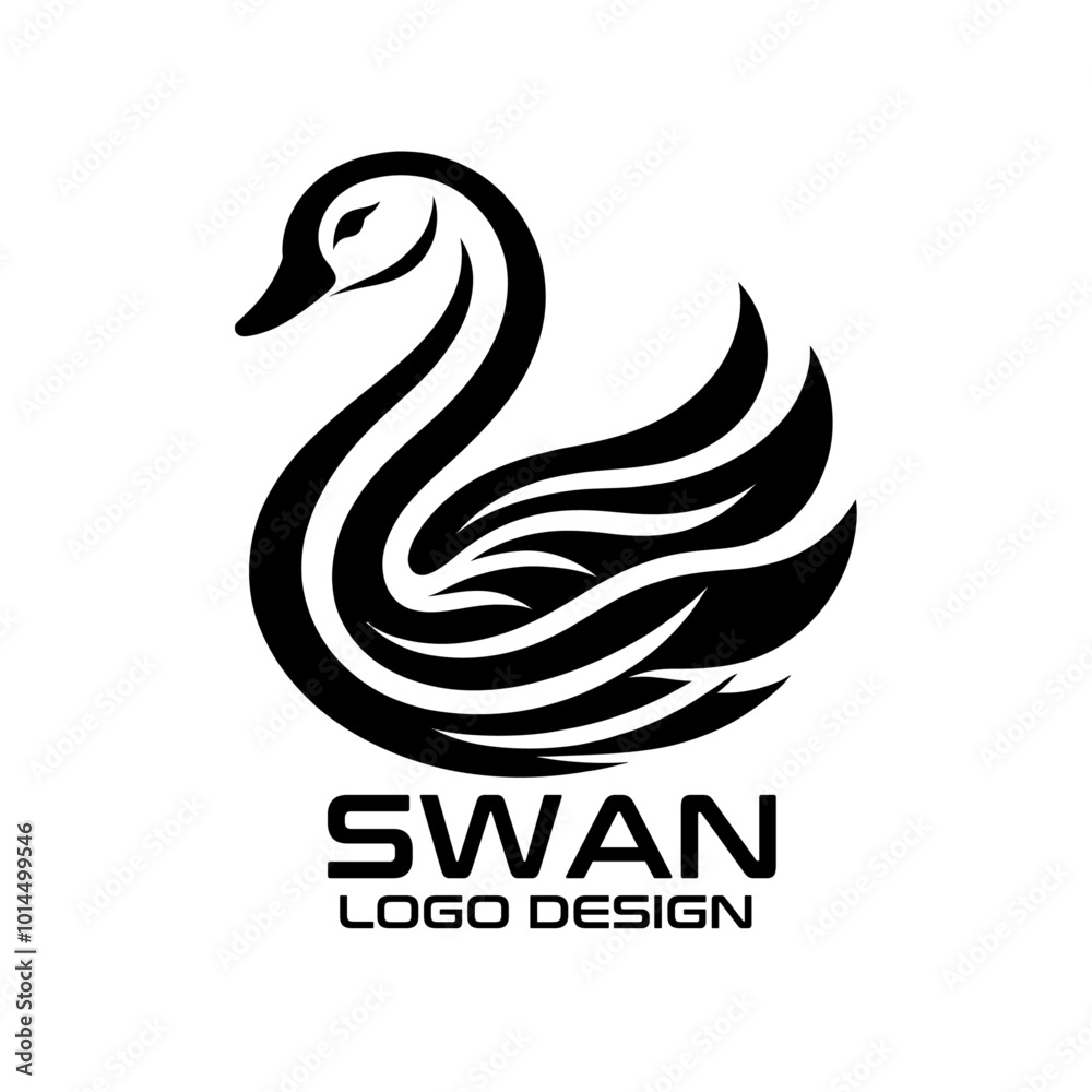 Swan Vector Logo Design Swan Vector Logo Design