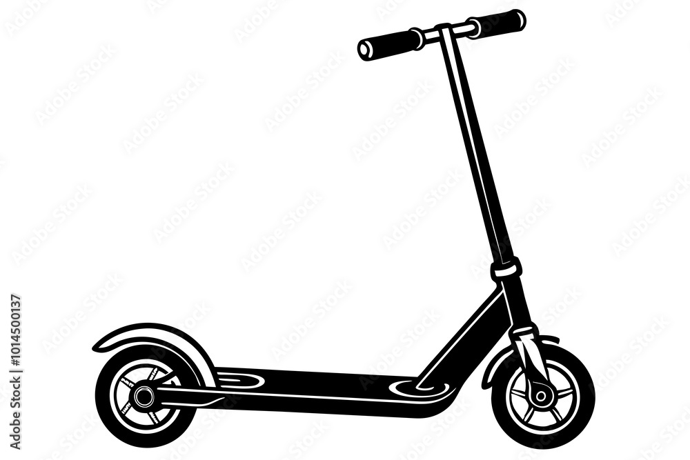  kick scooter silhouette minimalistic vector art illustration 