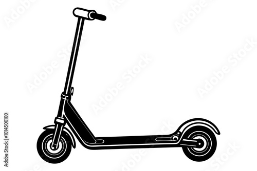  kick scooter silhouette minimalistic vector art illustration 