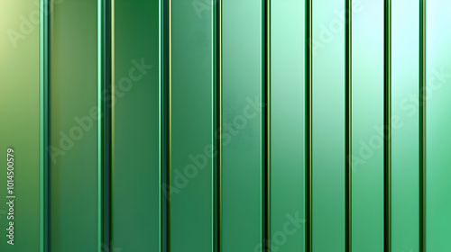 vibrant green metal surface with vertical lines, creating modern and sleek appearance. gradient adds depth and interest to design photo