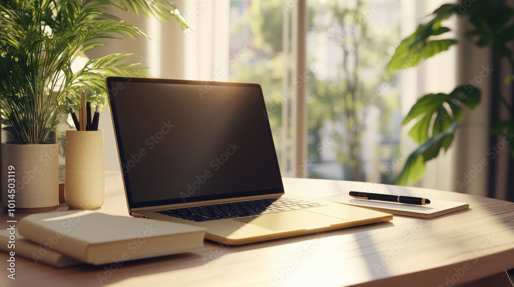 The Elegant Workspace with Laptop