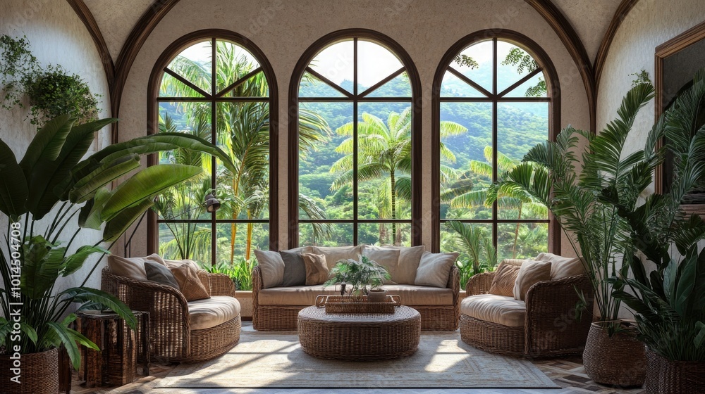 A calming Mediterranean sunroom A calming Mediterranean sunroom