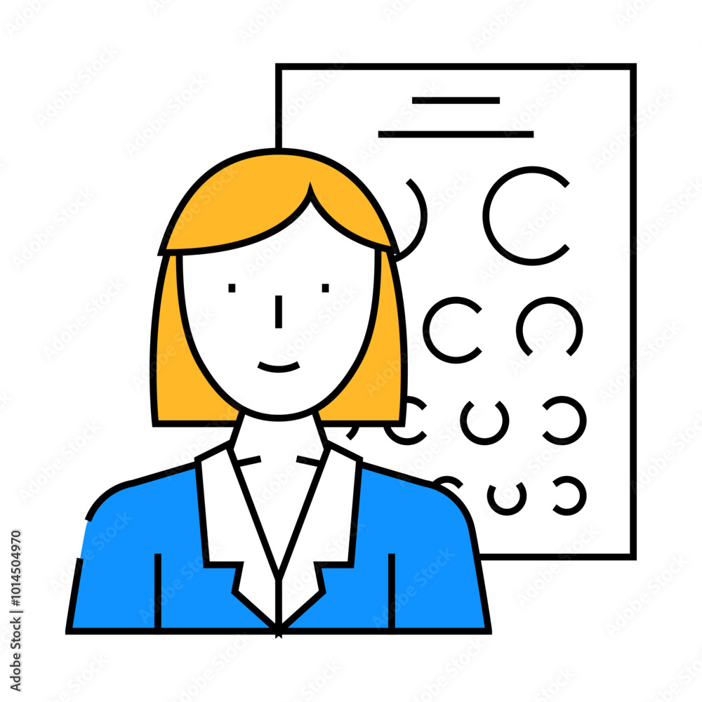 oculist doctor line icon vector. oculist doctor sign. isolated symbol illustration oculist doctor line icon vector. oculist doctor sign. isolated symbol illustration