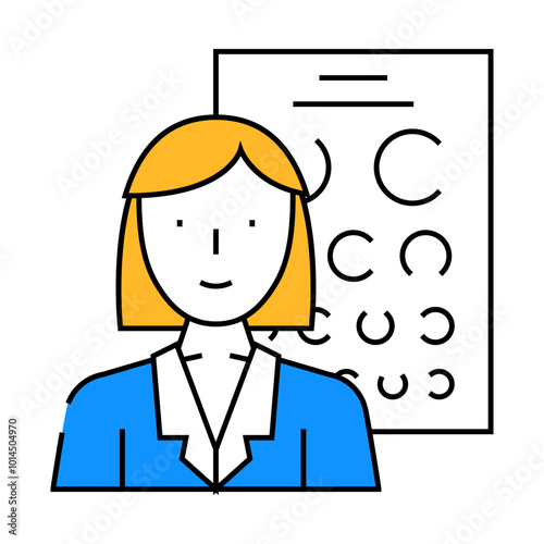 oculist doctor line icon vector. oculist doctor sign. isolated symbol illustration