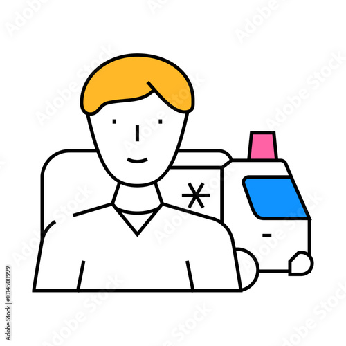 ambulance medical worker line icon vector. ambulance medical worker sign. isolated symbol illustration