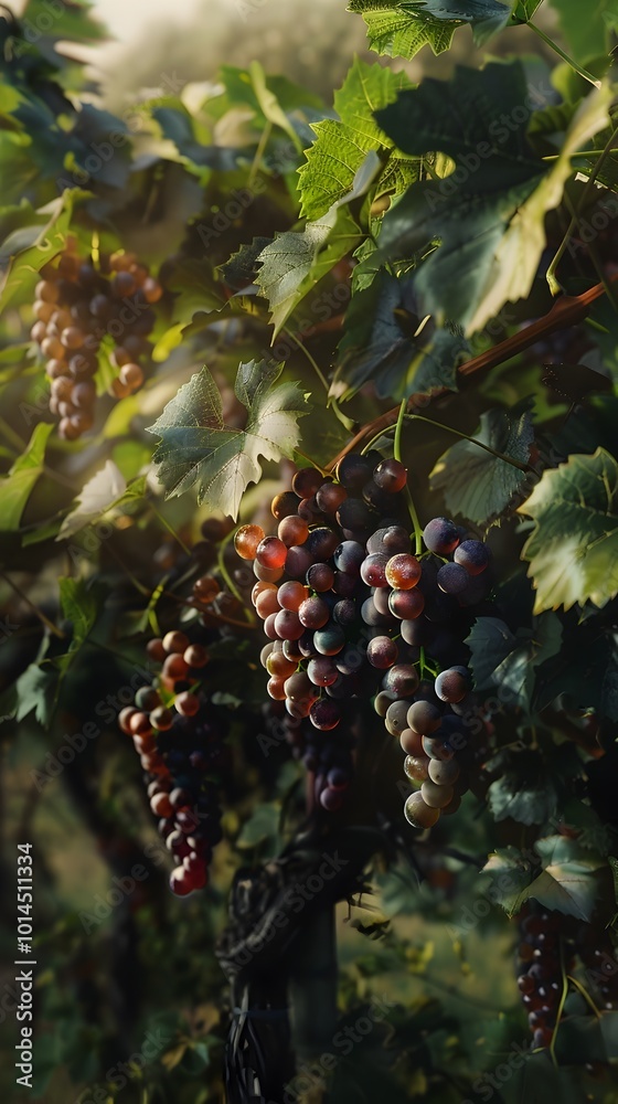 Lush Grapes Hanging Heavily on Verdant Vine Dutch Masters Film Aesthetic Lush Grapes Hanging Heavily on Verdant Vine Dutch Masters Film Aesthetic