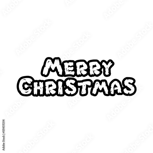 Merry Christmas card. Hand drawn brush style modern calligraphy. Vector illustration of handwritten lettering.