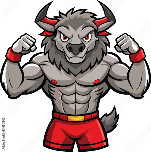 muscular wolf Vector