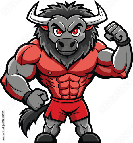 muscular wolf Vector