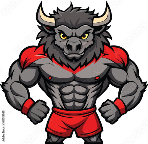 muscular wolf Vector