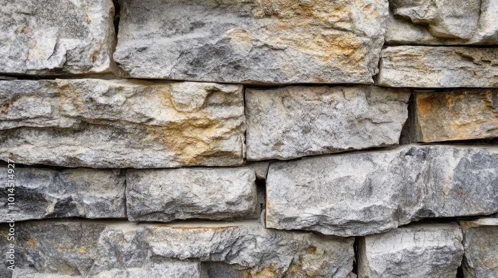 A textured stone wall showcasing various sizes and colors of stones. A textured stone wall showcasing various sizes and colors of stones.