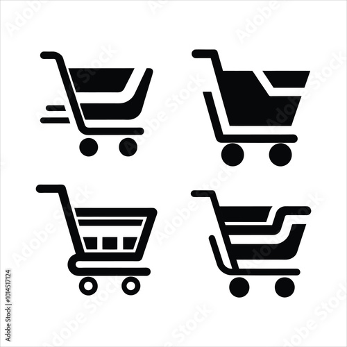 shopping cart silhouettte paper cut logo