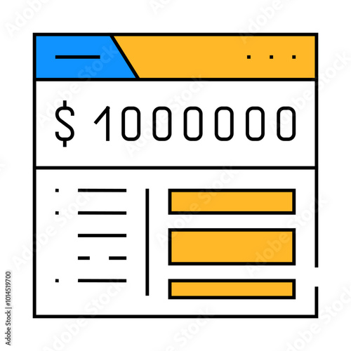 millionaire bank account line icon vector. millionaire bank account sign. isolated symbol illustration