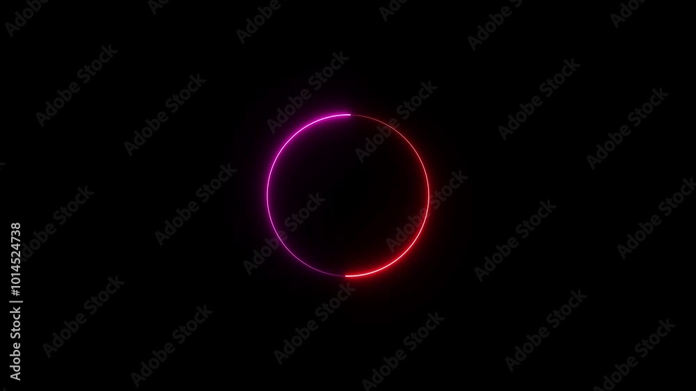Abstract beautiful colorful neon circle frame loading icon on black background. Abstract glowing neon circle animation. Abstract beautiful colorful neon circle frame loading icon on black background. Abstract glowing neon circle animation.