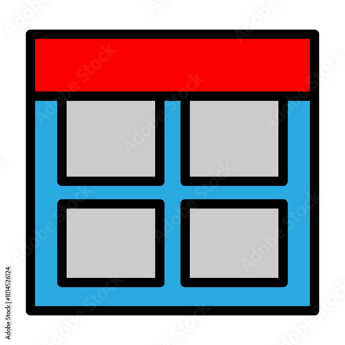 Top Border Vector Filled Icon Design