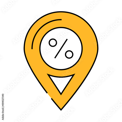 location of discount sale line icon vector. location of discount sale sign. isolated symbol illustration