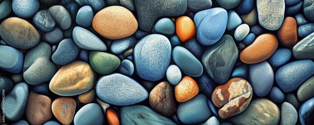 Colorful smooth pebbles arranged artfully, abstract design concept Colorful smooth pebbles arranged artfully, abstract design concept