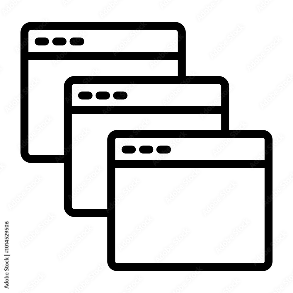 Tabs Vector Line Icon design Tabs Vector Line Icon design