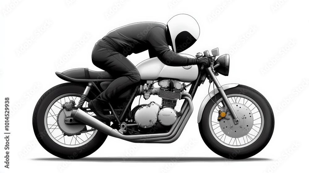 Classic Cafe Racer: A sleek and stylish motorcycle, showcasing a retro design and a powerful engine, perfect for a vintage-inspired ride. Classic Cafe Racer: A sleek and stylish motorcycle, showcasing a retro design and a powerful engine, perfect for a vintage-inspired ride.
