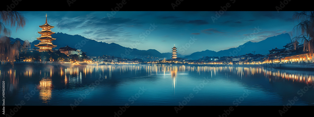 Obraz premium Panoramic Twilight Harmony