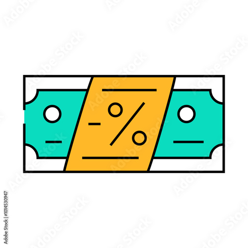 money discount line icon vector. money discount sign. isolated symbol illustration
