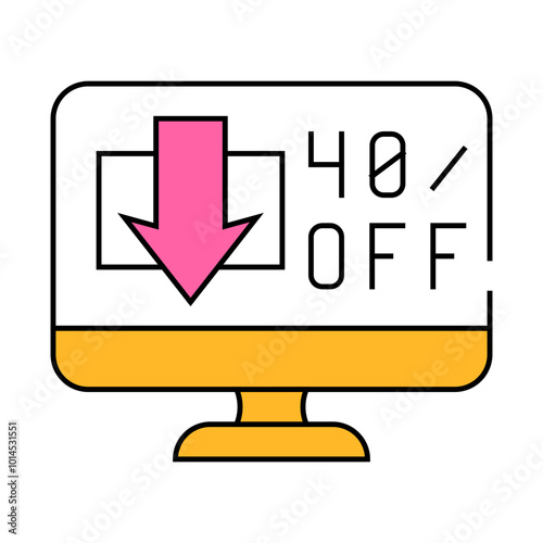 online discounts line icon vector. online discounts sign. isolated symbol illustration