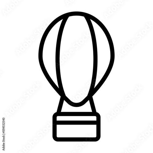 Hot Air Balloon Vector Line Icon Design