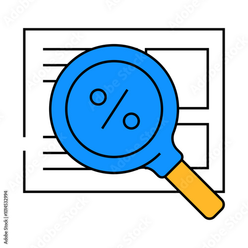 search for discounts line icon vector. search for discounts sign. isolated symbol illustration