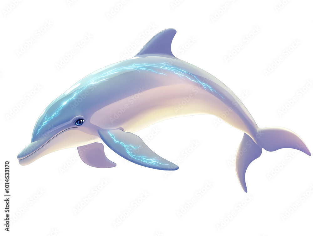 Obraz premium a dolphin with glowing lines