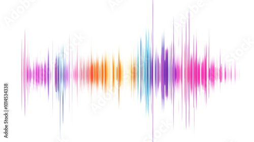 Colorful Digital Equalizer Sound Wave - Vibrant Frequency Spectrum on white and transparent background. PNG photo