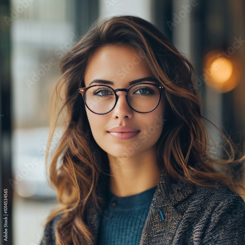 Portait of a Confident Female Business Professional Wearing Glasses