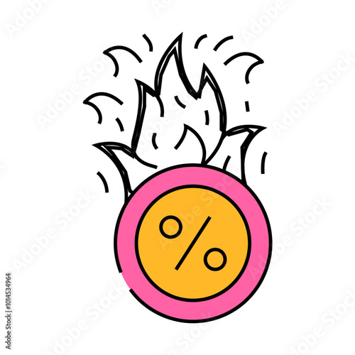 burning price line icon vector. burning price sign. isolated symbol illustration