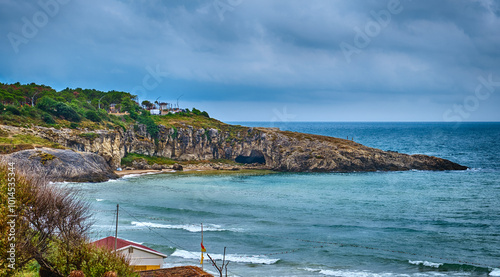 Sile, Panorama of the Black Sea coast with beautiful nature, Sea view, sandy beaches, houses and forest