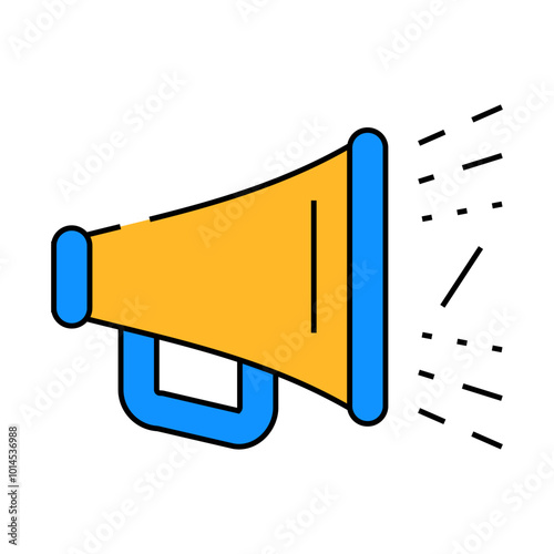 megaphone accessory for advertising line icon vector. megaphone accessory for advertising sign. isolated symbol illustration