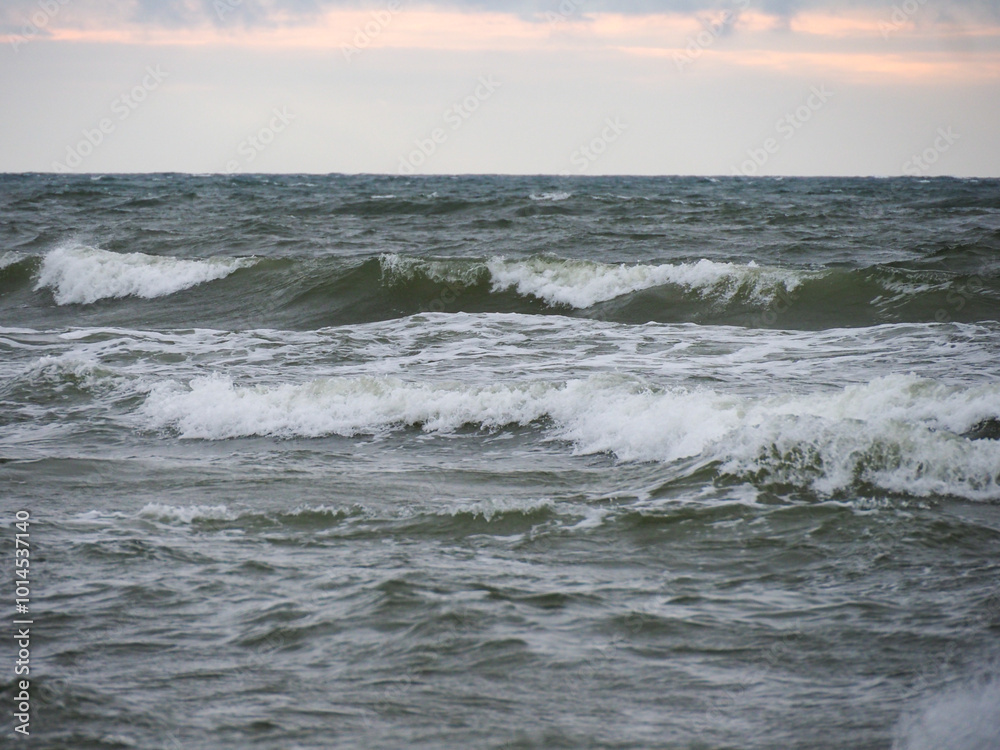 Turbulent Sea under a Gloomy Sky: The Majesty of Nature in Every Wave Crashing on the Shore Turbulent Sea under a Gloomy Sky: The Majesty of Nature in Every Wave Crashing on the Shore