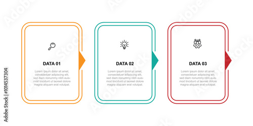 3 line square infographic template vector with icons can be used for workflow, business information and web graphic design 