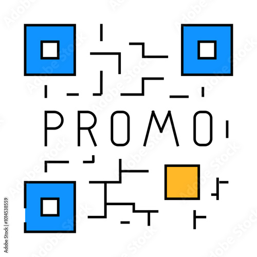 qr code line icon vector. qr code sign. isolated symbol illustration