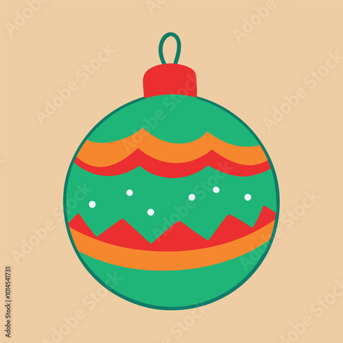  Christmas hand drawn toy bauble vector illustration.