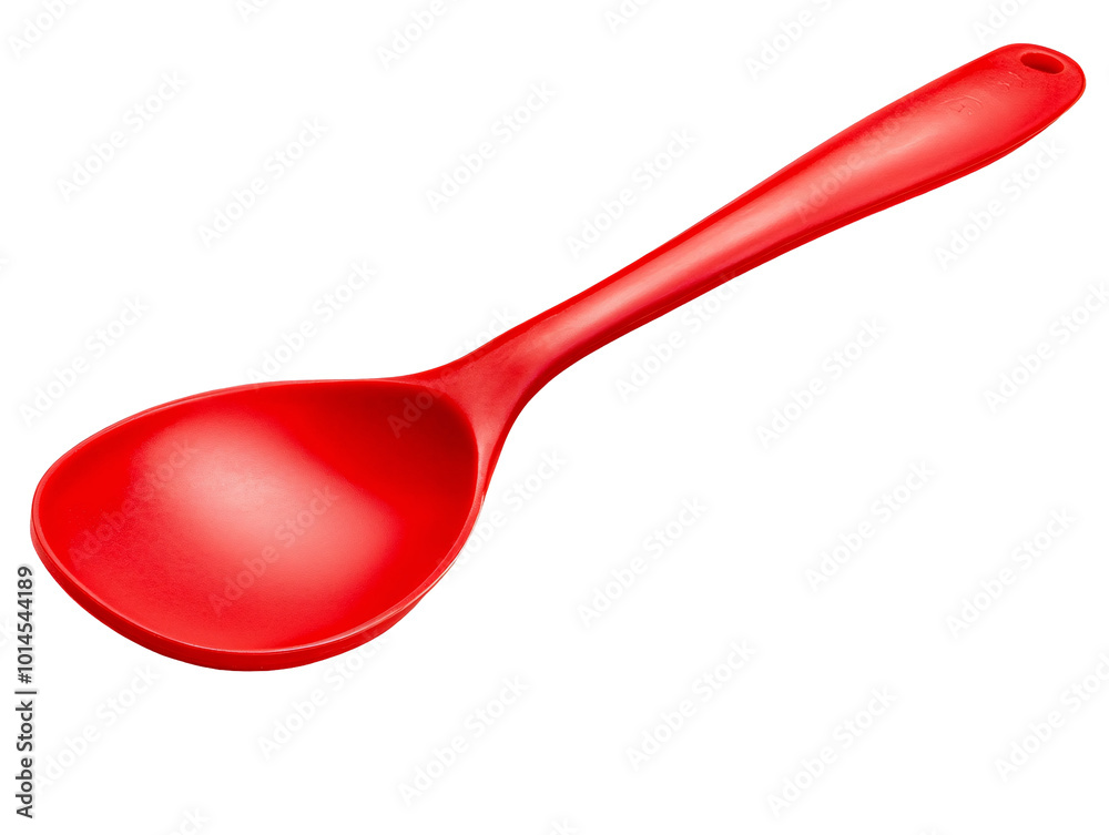 a red spoon with a handle a red spoon with a handle