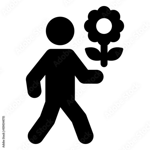 silhouette of a person with a flower