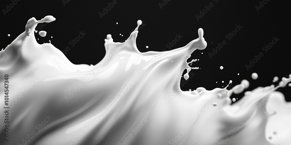 Milk Splash in Motion with Smooth Texture Milk Splash in Motion with Smooth Texture