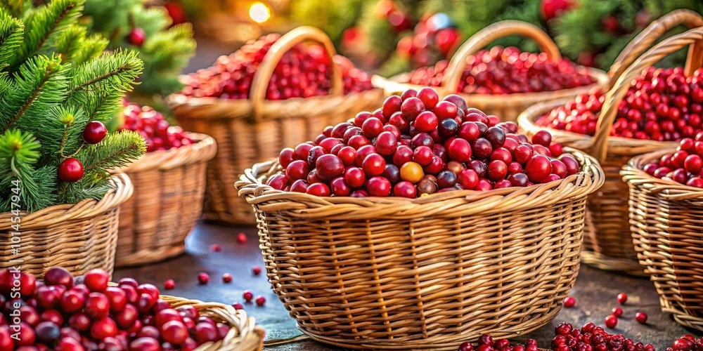 A bountiful harvest of ripe red berries displayed in woven baskets, symbolizing the bounty of nature and the joy of fresh produce. A bountiful harvest of ripe red berries displayed in woven baskets, symbolizing the bounty of nature and the joy of fresh produce.