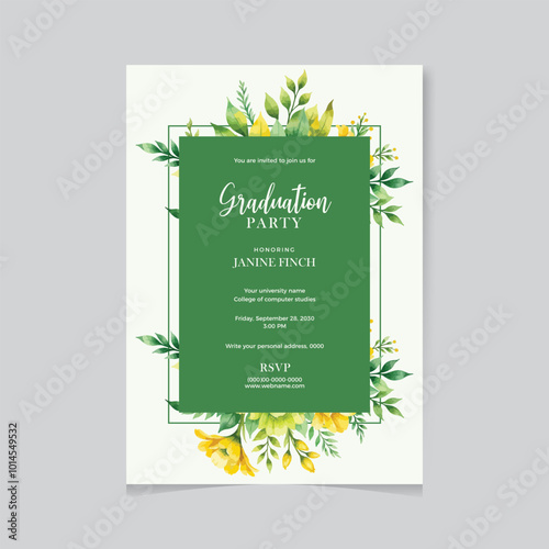 Vertical poster template for graduation celebration photo