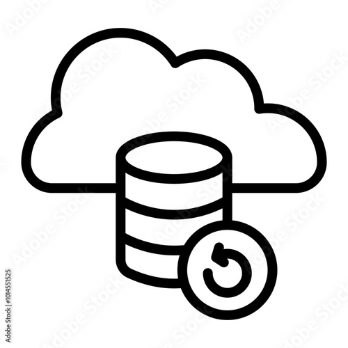 Backup Service Vector Line Icon Design