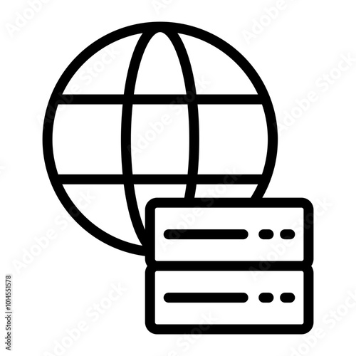 Proxy Server Vector Line Icon Design