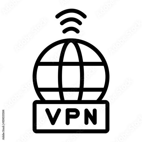 VPN Vector Line Icon Design