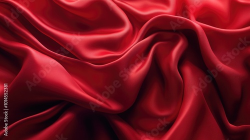 Red satin fabric close-up