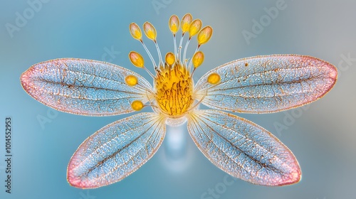 Microscopic View of Radiolarian in Blue Background photo