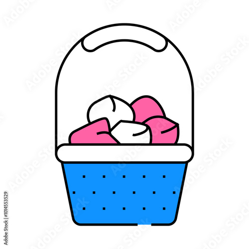 flower basket line icon vector. flower basket sign. isolated symbol illustration